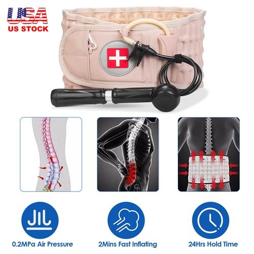 Premium Decompression Back Belt – Lumbar Spine Support with Air Traction & Hand Pump for Pain Relief – Adjustable for Men & Women Healthcare Tool