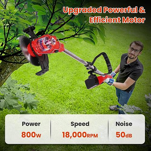 3-in-1 Cordless Grass Trimmer with Wheels – Adjustable Head, Telescopic Shaft & Rechargeable Battery