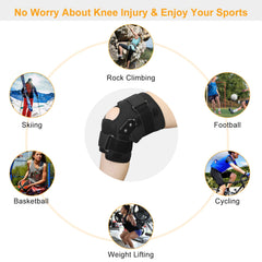 iMountek Sport Knee Brace – Adjustable Open Patella Knee Support with Dual Aluminum Hinges for Pain Relief & Injury Recovery