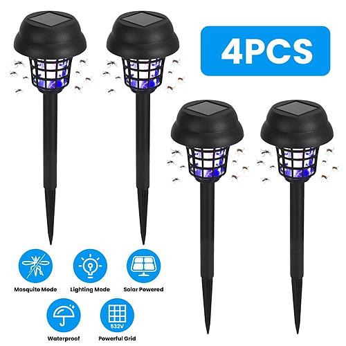 4-Pack Solar Mosquito Zapper Torch – Outdoor Waterproof Bug Killer with UV & White Light for Yard, Garden, Farm & Patio