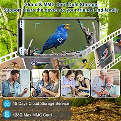Smart Bird Feeder with 1080P HD WiFi Camera, Solar Powered