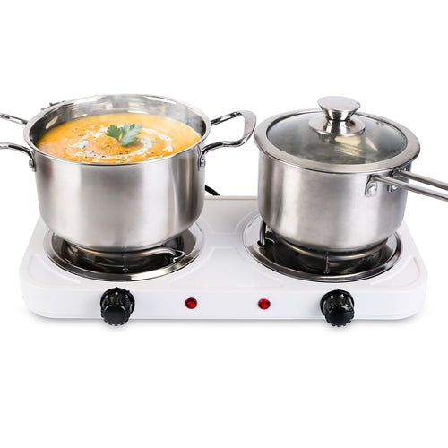 2000W Dual Coil Electric Hot Plate – Portable Countertop Stove with 5-Level Temperature Control & Non-Slip Feet – Ideal for RV, Dorm, or Kitchen Use