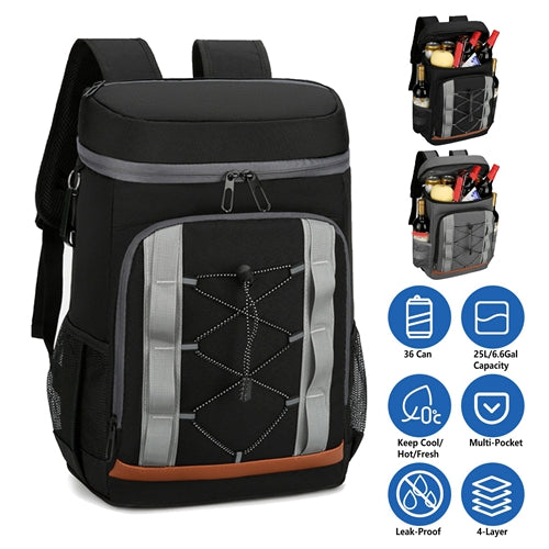NPolar 36-Can Insulated Cooler Backpack – 25L Leakproof Soft Cooler for Picnic, Camping, Beach, Hiking & Travel