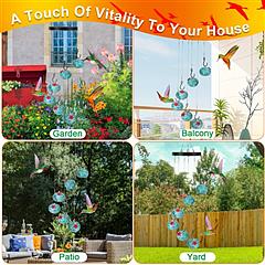 iMountek Hummingbird Feeder with Wind Chimes – Ant & Bee Proof Hanging Bird Feeder for Outdoor Garden & Patio