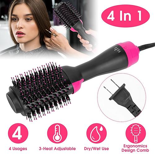 4-in-1 Hair Styling Tool – Hot Air Brush for Drying, Curling, Straightening & Volume