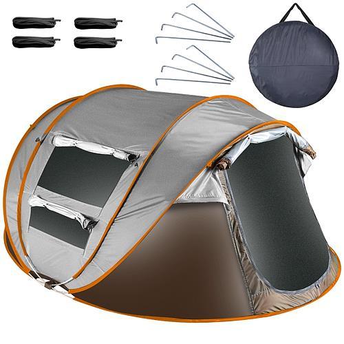 Instant Pop-Up Camping Tent | Waterproof 5-8 Person Tent with Mosquito Net Windows & Carry Bag