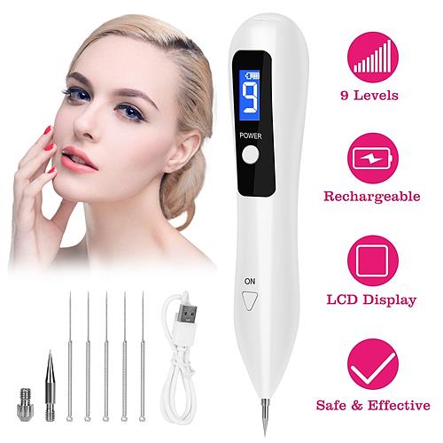 Skin Tag & Mole Remover Pen – LCD Display, 6 Replaceable Needles, USB Rechargeable