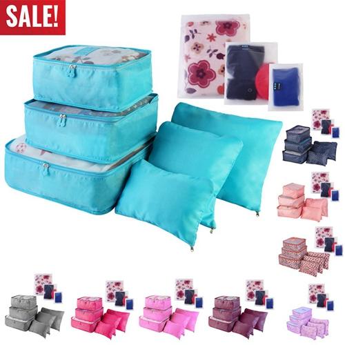 9Pcs Clothes Storage Bags – Water-Resistant Travel Luggage Organizer, Clothing Packing Cubes for Blouse, Hosiery, Stockings & Underwear