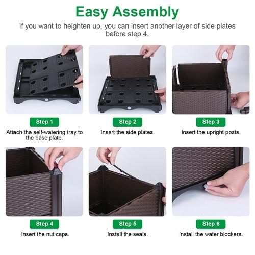 Raised Garden Bed with Self-Watering System – Elevated Planter Box for Flowers, Vegetables & Herbs