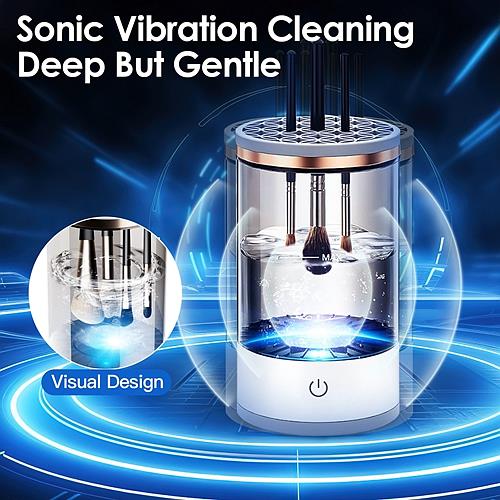 3-in-1 Automatic Makeup Brush Cleaner – USB Powered Brush Washing & Drying Machine with Storage