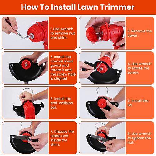 3-in-1 Cordless Grass Trimmer with Wheels – Adjustable Head, Telescopic Shaft & Rechargeable Battery
