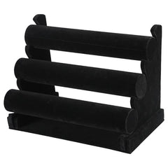 3-Tier Velvet Jewelry Stand – Removable Bracelet Holder, Watch & Jewelry Bangle Display Rack Organiser  Velvet Stand   Tiered Display