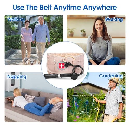 Premium Decompression Back Belt – Lumbar Spine Support with Air Traction & Hand Pump for Pain Relief – Adjustable for Men & Women Healthcare Tool