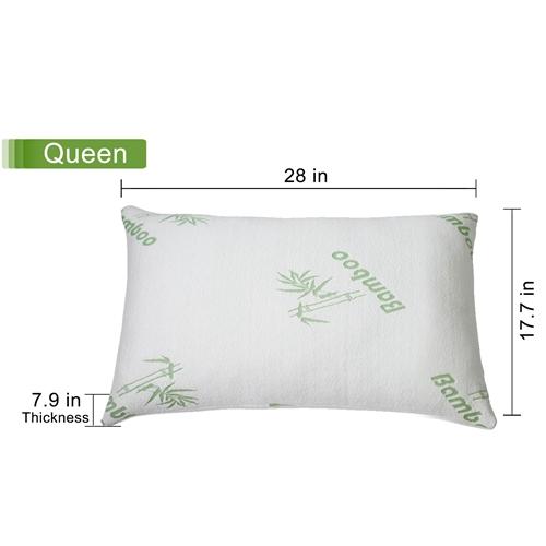 Bamboo Shredded Memory Foam Pillow – Hypoallergenic Bed Pillow for Head & Neck Support with Washable Cover