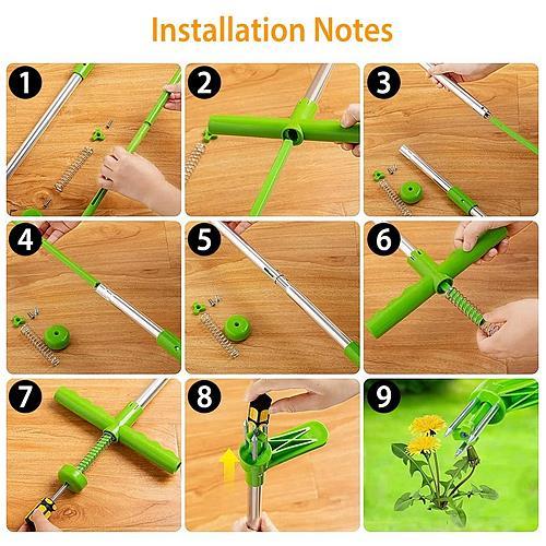 Stand-Up Weed Puller Tool – 3-Claw Root Remover with Long Handle & Foot Pedal (38.98")