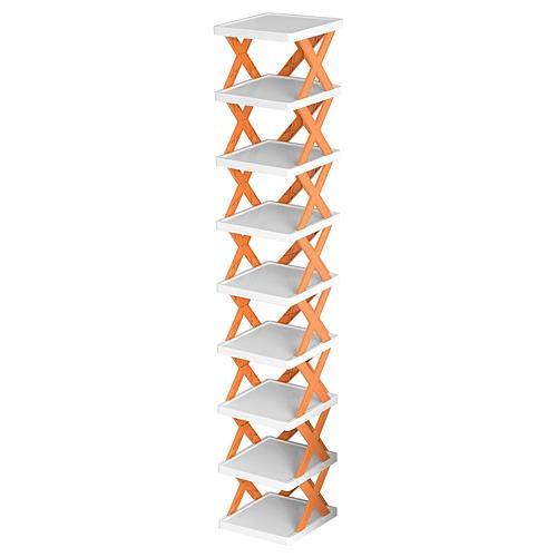 9-Tier Narrow Entryway Shoe Rack – Space-Saving Vertical Shoe Organizer for Closet, Hallway, and Entryway – Free-Standing Plastic Storage Shelf Lightweight Multicolor