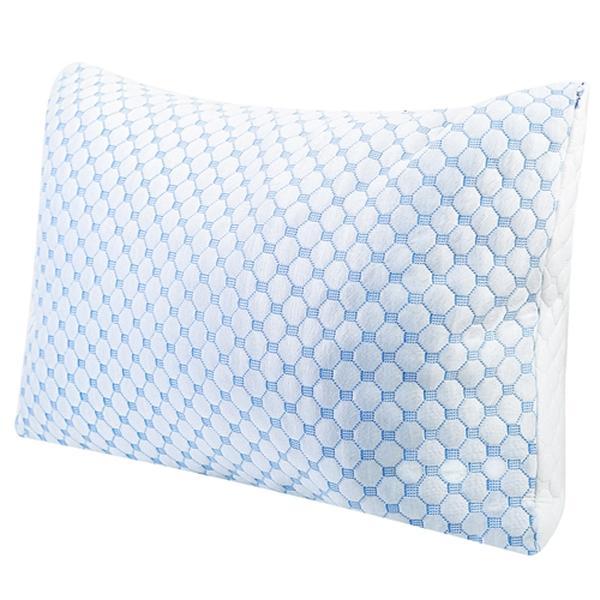 Cooling Memory Foam Pillow – Ventilated Soft Bed Pillow with Gel-Infused Cooling Foam, Heat & Moisture Reducing Cooling Fiber, Breathable & Machine Washable – Queen Size