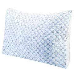 Cooling Memory Foam Pillow – Ventilated Soft Bed Pillow with Gel-Infused Cooling Foam, Heat & Moisture Reducing Cooling Fiber, Breathable & Machine Washable – Queen Size