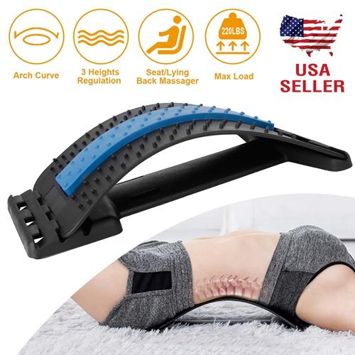 Back Massage Stretching Device – Multi-Level Lumbar Spinal Support Stretcher for Herniated Disc & Upper/Lower Back Pain Relief Body Care Comfort Blue