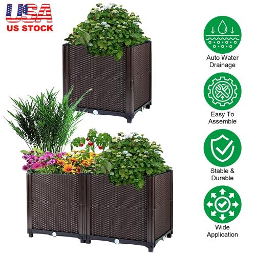 Raised Garden Bed with Self-Watering System – Elevated Planter Box for Flowers, Vegetables & Herbs
