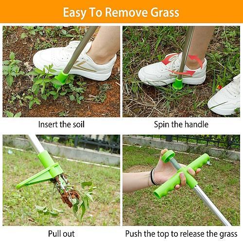 Stand-Up Weed Puller Tool – 3-Claw Root Remover with Long Handle & Foot Pedal (38.98")