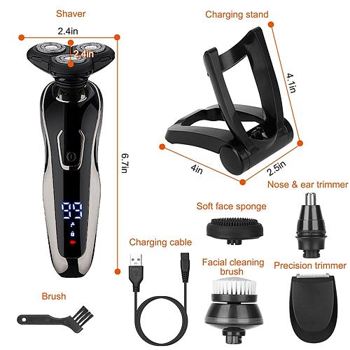 5-in-1 Electric Shaver & Grooming Kit – Waterproof, Cordless, Rechargeable