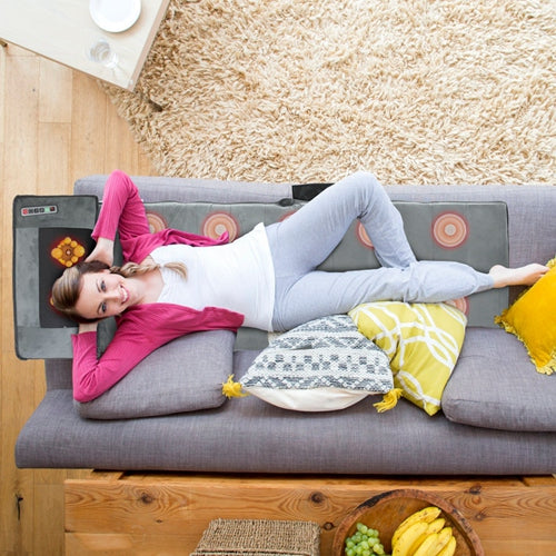 Full Body Heated Vibration Massage Mat with Neck & Foot Kneading Pillows – 10-Motor Massage Pad with Adjustable Modes & Timer – Portable Massage Mattress for Home & Office
