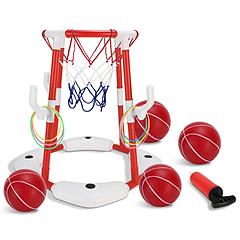CoolWorld Floating Pool Basketball Hoop Set with 4 Balls & Pump – Summer Water Sports Game for Kids 3–12 Years
