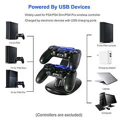 Dual PS4 Controller Charging Dock – Stand for PS4 Pro & Slim Gamepads