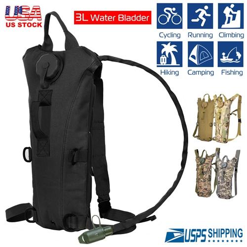 Tactical Hydration Pack – 3L Water Bladder Adjustable Backpack for Hiking, Cycling, Climbing & Running