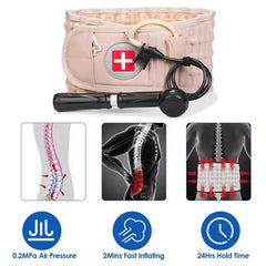 Premium Decompression Back Belt – Lumbar Spine Support with Air Traction & Hand Pump for Pain Relief – Adjustable for Men & Women Healthcare Tool
