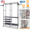 Multifunctional Metal Garment Rack with Shelves – Clothing and Shoe Organizer