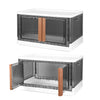 2PCS Foldable Storage Bins with Lids, Stackable Closet Organizer with Front Door Locks & Wheels