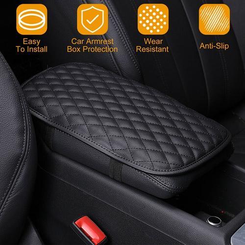 Car Armrest Pad Cover PU Leather Auto Center Console Seat Box Cover Protector Car Accessories Armrest Cushion Pad Fit For Vehicle SUV Truck Car
