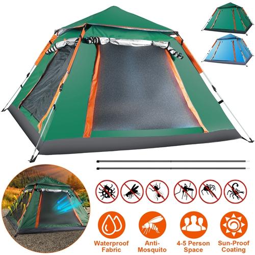 4-5 Person Camping Tent – Waterproof Outdoor Tent with 2 Mosquito Net Windows & Carrying Bag for Hiking, Climbing & Fishing