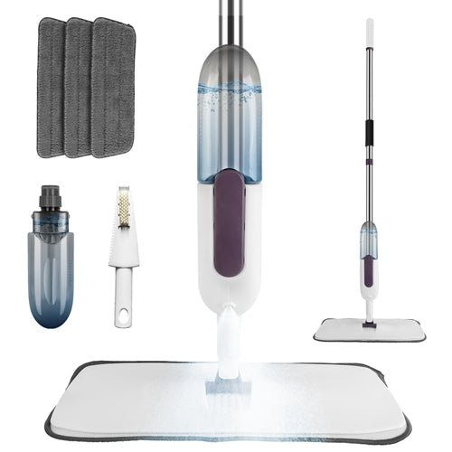 3-in-1 Spray Mop for Hardwood & Tile Floors – 12oz Refillable Bottle, 3 Washable Pads, Wet & Dry Use