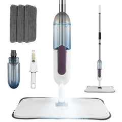 3-in-1 Spray Mop for Hardwood & Tile Floors – 12oz Refillable Bottle, 3 Washable Pads, Wet & Dry Use