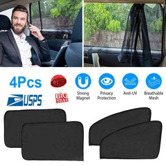 iNova Magnetic Car Sun Shades (4-Pack) – UV Protection & Heat Blocker for Kids and Baby | Front & Rear Window Privacy Screens