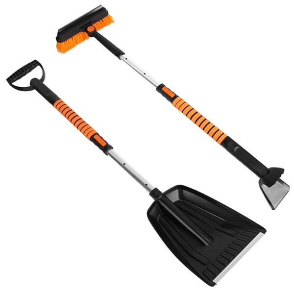 5-in-1 Detachable Snow Remover Kit – Extendable Ice Scraper, Snow Shovel, and 180° Adjustable Snow Brush Head for Car Windshield and Roof
