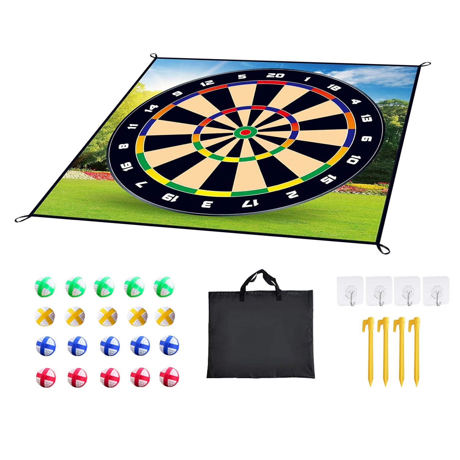 Golf Chipping Dart Game Set – Fun & Portable Training Mat with Sticky Balls, Hooks, and Carrying Bag – Perfect for Kids & Beginners, Indoors or Outdoors!