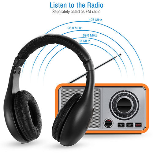iMountek Wireless RF Over-Ear Headphones – HiFi Stereo TV Headset with Transmitter & 98ft Range