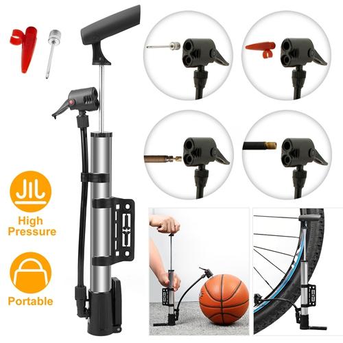 Mini Bike Pump Portable Bicycle Tire Inflator – Ball Air Pump with Mount Frame for Mountain and Road Bikes