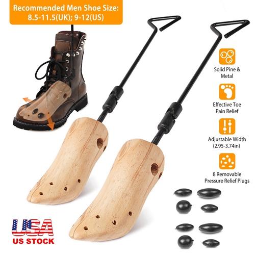 Adjustable Wooden Boot Stretcher - Shoe Shaper and Widener for Men & Women
