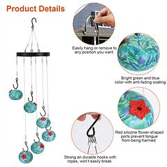 iMountek Hummingbird Feeder with Wind Chimes – Ant & Bee Proof Hanging Bird Feeder for Outdoor Garden & Patio