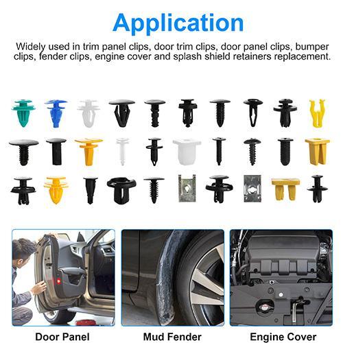 500-Pack Bumper Fastener Rivets & Push Clips - 30 Assorted Sizes for Honda, Toyota, and Universal Car Panel, Fender, and Skirt Shield Replacement