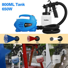 650W HVLP Paint Sprayer – 800ML High-Capacity, 3 Spray Patterns, Detachable Design