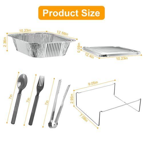36-Piece Disposable Chafing Dish Buffet Set – Food Warmers for Party & Catering, Half-Size Pans with Covers & Utensils