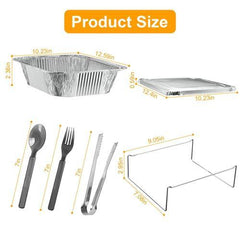36-Piece Disposable Chafing Dish Buffet Set – Food Warmers for Party & Catering, Half-Size Pans with Covers & Utensils
