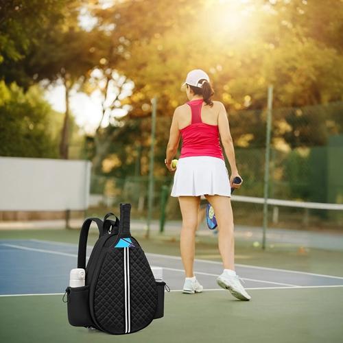 Pickleball Sling Bag for Men & Women – Waterproof Tennis & Badminton Backpack with Wet Pocket, Hidden Fence Hook – Machine Washable