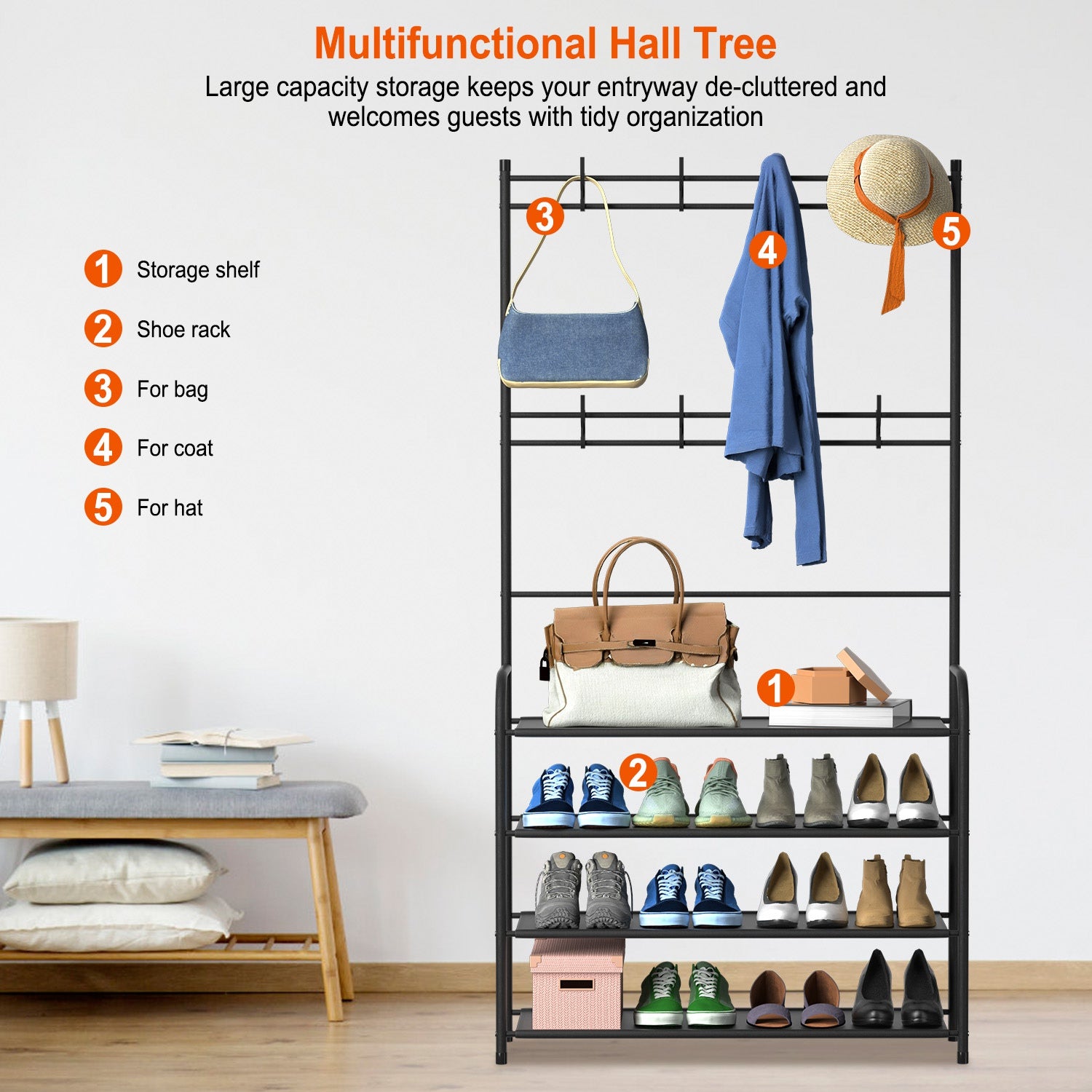 Stylish Entryway Coat & Shoe Rack – Organize Your Space with Ease